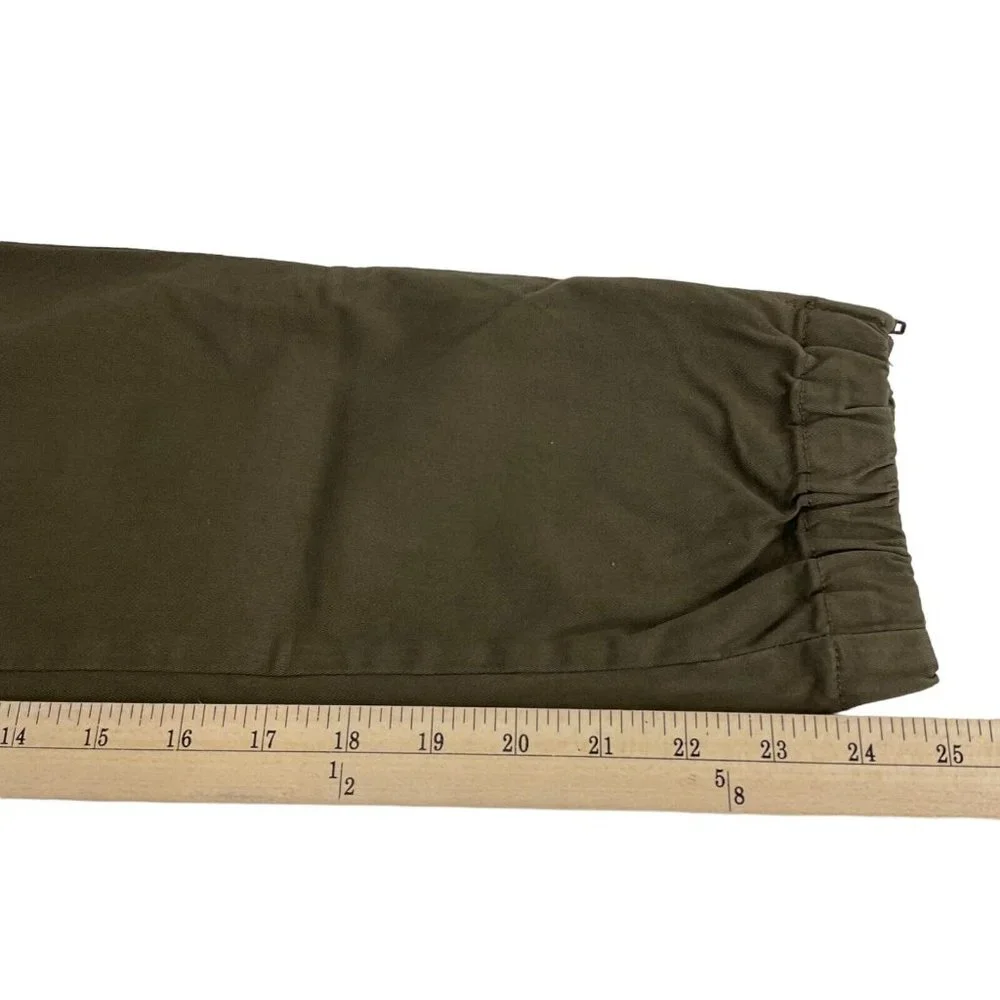 Kancan Jogger Pants Women's Sz 28 Green Brown 4 Pocket Cropped Mid Rise $78 Nwot - Picture 9 of 11